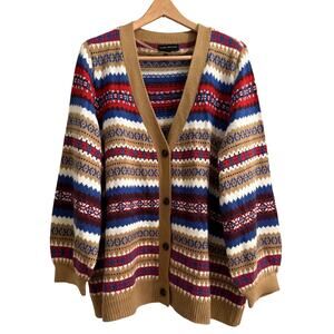 Lane Bryant Fair Isle Cardigan Button Up Sweater 22/24 Acrylic Academia Cozy